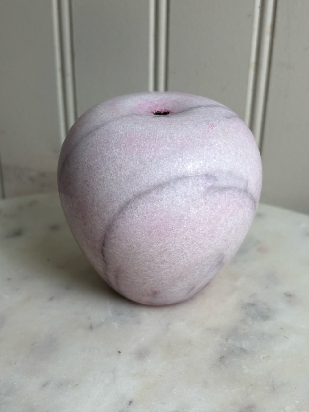 Vintage Polished Marble Apple Paperweight Desk Ornament Collectible VTG Eclectic